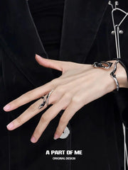 Slytherin House S925 Sterling Silver Ice Snake Resizeable Rings™