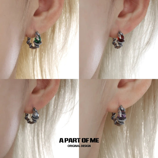 Snake's Grasp 925 Sterling Silver Colored Crystal Bead Earrings™