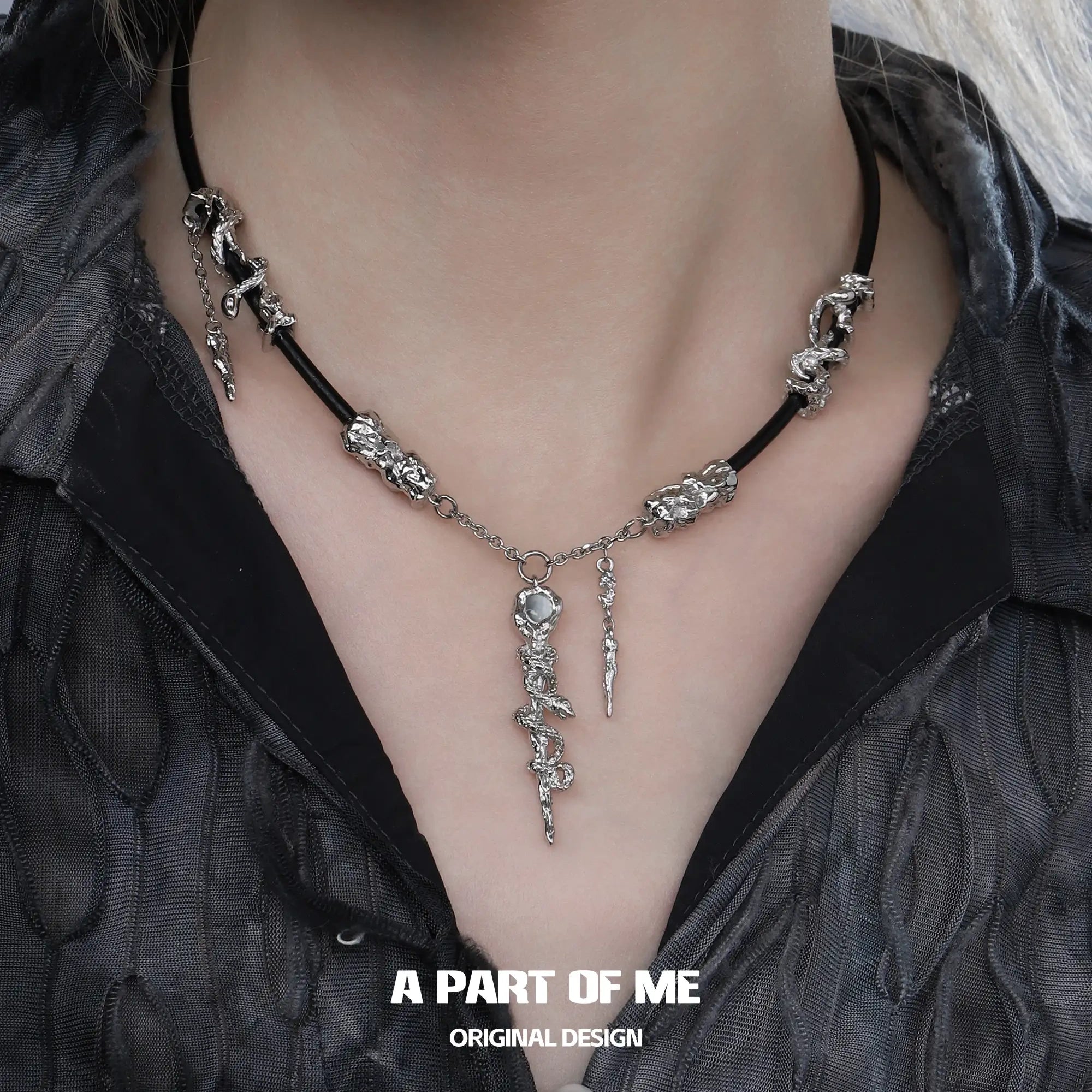 Snake's Grasp Zircon 18K Platinum Plated Pendant Leather Necklace™
