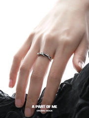 Snake's Grasp Zircon 925 Sterling Silver Adjustable Leather Open Ring™