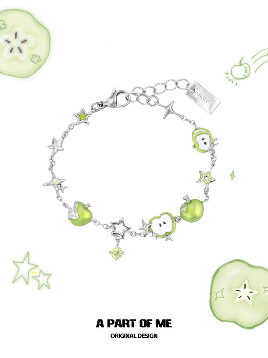 Summer Fruity 18K Platinum Plated Green Apple Bracelet™