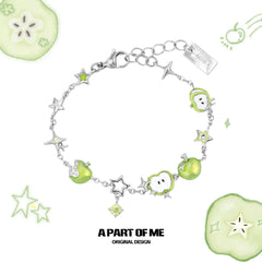 Summer Fruity 18K Platinum Plated Green Apple Bracelet™