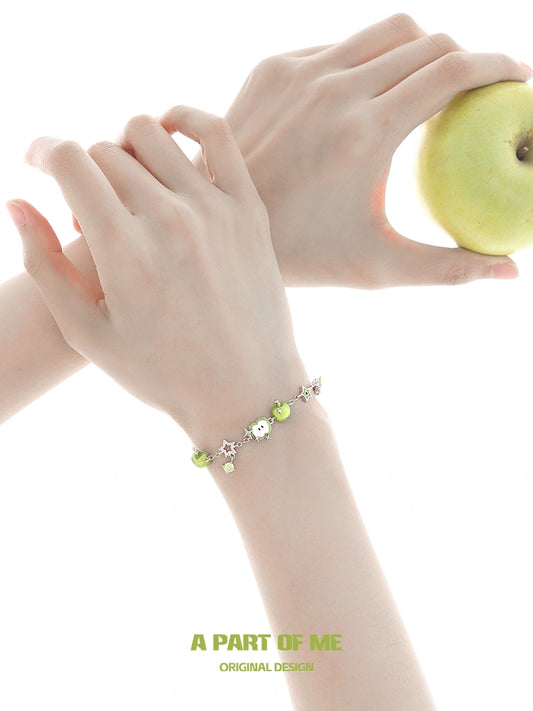 Summer Fruity 18K Platinum Plated Green Apple Bracelet™