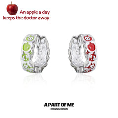 Summer Fruity 18K Platinum Plated Hand-Painted Resin Apple Earrings™