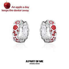 Summer Fruity 18K Platinum Plated Hand-Painted Resin Apple Earrings™