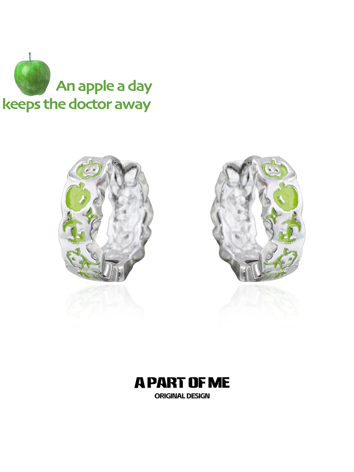 Summer Fruity 18K Platinum Plated Hand-Painted Resin Apple Earrings™