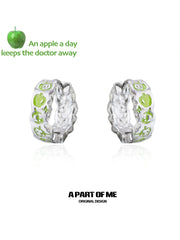 Summer Fruity 18K Platinum Plated Hand-Painted Resin Apple Earrings™