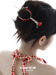 Summer Fruity 18K Platinum Plated Lucky Apple Hairpin Hair Stick™
