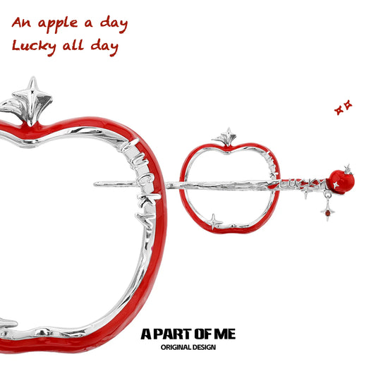 Summer Fruity 18K Platinum Plated Lucky Apple Hairpin Hair Stick™