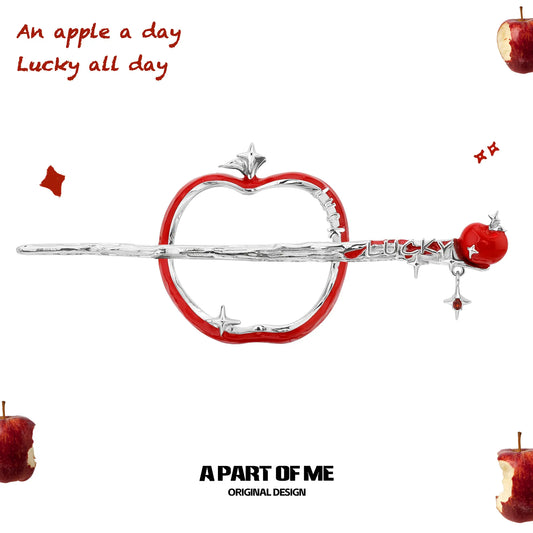 Summer Fruity 18K Platinum Plated Lucky Apple Hairpin Hair Stick™