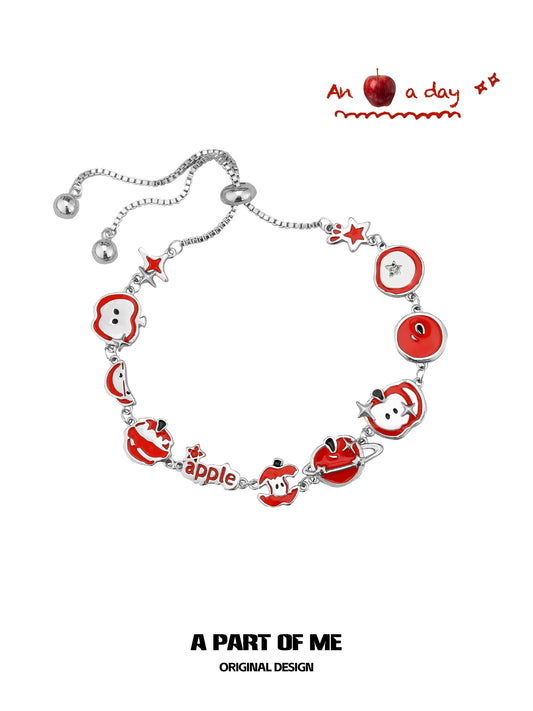 Summer Fruity 18K Platinum Plating Apple Slice Adjustable Chain Bracelet™