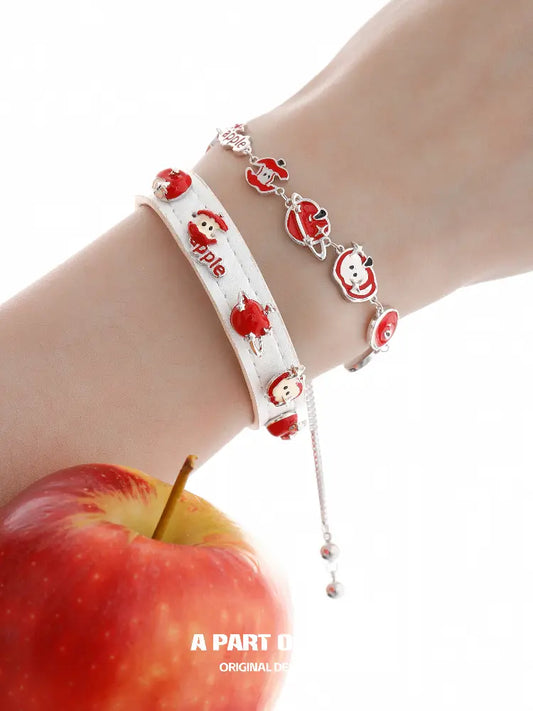 Summer Fruity 18K Platinum Plating Apple Slice Adjustable Chain Bracelet™