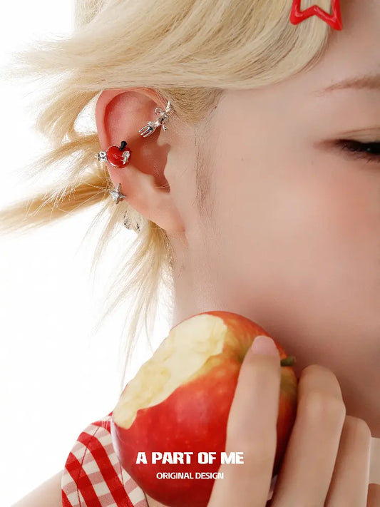 Summer Fruity 18K Platinum Plating Apple Slice Asymmetrical Ear Hook Earhook™
