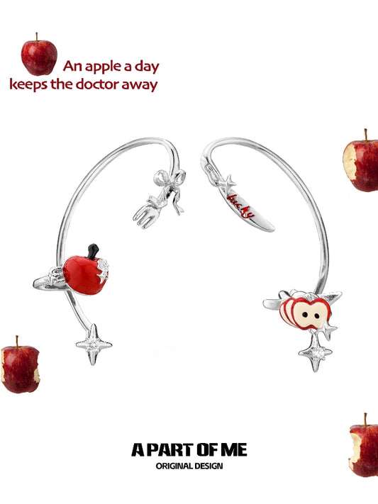Summer Fruity 18K Platinum Plating Apple Slice Asymmetrical Ear Hook Earhook™