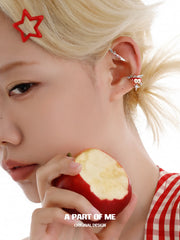 Summer Fruity 18K Platinum Plating Apple Slice Asymmetrical Ear Hook Earhook™