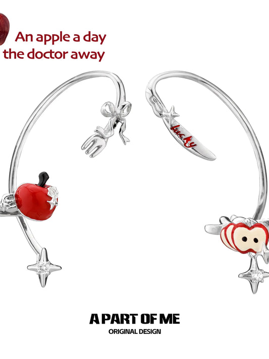 Summer Fruity 18K Platinum Plating Apple Slice Asymmetrical Ear Hook Earhook™
