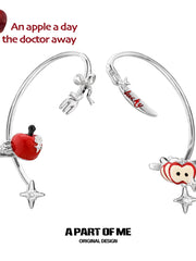 Summer Fruity 18K Platinum Plating Apple Slice Asymmetrical Ear Hook Earhook™