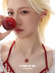 Summer Fruity 18K Platinum Plating Skeletonized Apple Earclips Ear Clips™