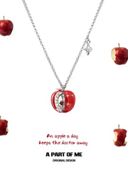 Summer Fruity 18K Platinum Plating Skeletonized Apple Necklace™