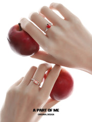 Summer Fruity Sterling Silver Apple Slice Adjustable Ring™