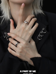Sunrise to Moonfall S925 Sterling Silver Agates Shells Resizeable Rings™