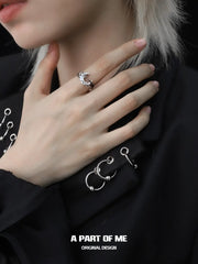 Sunrise to Moonfall S925 Sterling Silver Agates Shells Resizeable Rings™
