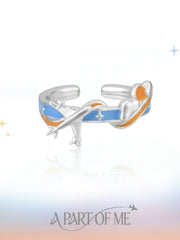 Terminator Route 925 Sterling Silver Long-Distance Couple's Adjustable Open-Style Ring™