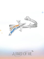 Terminator Route 925 Sterling Silver Long-Distance Couple's Adjustable Open-Style Ring™
