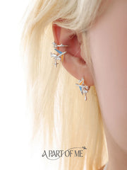 Terminator Route Rush To You Irregular-Shaped Platinum-Plated Ear Cuffs™