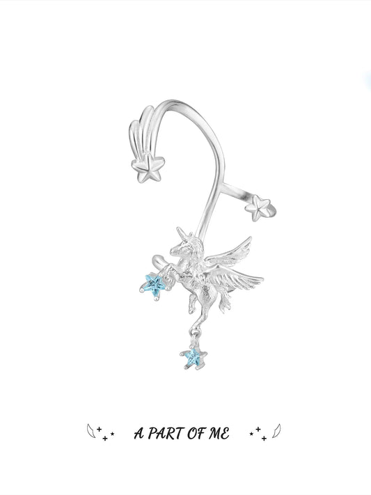 Unicorn Platinum-Plated No Piercing Earring Ear Hook Ear Clip™