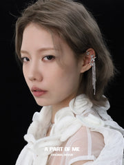 Whiterfly 18k Platinum Plating Butterfly Tassel Ear Hook Earclips™