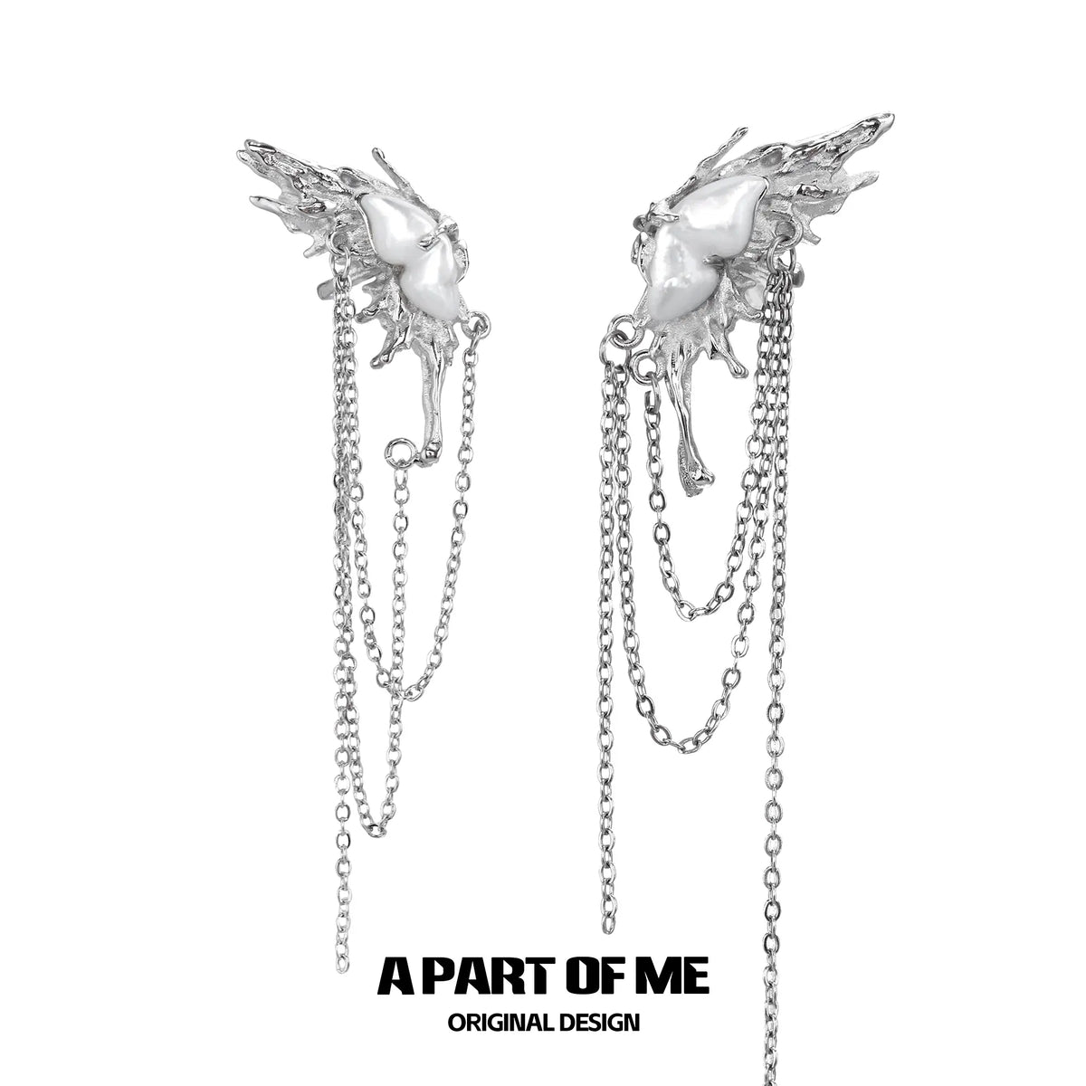 Whiterfly 18k Platinum Plating Butterfly Wings Tassel Ear Hook Ear Clips™