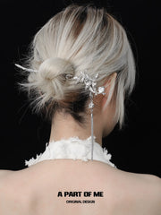 Whiterfly 18k Platinum Plating Detachable Tassel Earring ＆ Hairpins Set™