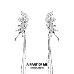 Whiterfly S925 18k Platinum Plating Ear Hook Tassel Ear Clips ＆ Earrings™