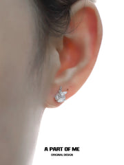 ต่างหูสตั๊ดเปลือกหอยสีขาวธรรมชาติ ชุบทองคำเหลือง 18K เงินสเตอร์ลิง S925 Whiterfly™