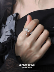 Whiterfly S925 Sterling Silver/18K Yellow Gold Plated Resizeable Open-end Rings™