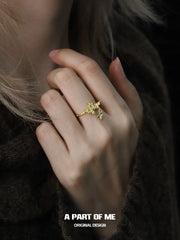 Whiterfly S925 Sterling Silver/18K Yellow Gold Plated Resizeable Open-end Rings™