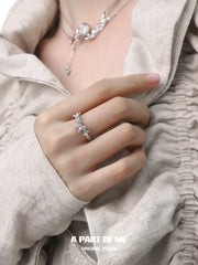 แหวนเปิดปรับขนาดได้รูปผีเสื้อ S925 เงินสเตอร์ลิง Whiterfly™