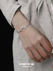 Whiterfly S925 Sterling Silver Chalcedony Resizeable Bangles Bracelets™