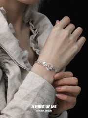 Whiterfly S925 Sterling Silver Chalcedony Resizeable Bangles Bracelets™