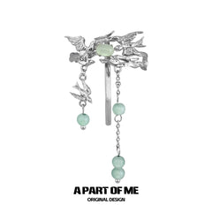 Winged Grace 18K Platinum Plating Green Fluorite Swallow Hairclips Hair Clips™