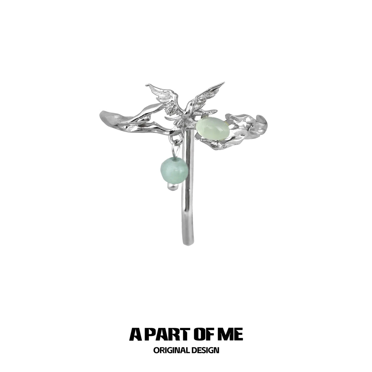 Winged Grace 18K Platinum Plating Green Fluorite Swallow Hairclips Hair Clips™