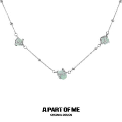 Winged Grace 18K Platinum Plating Swallow Green Fluorite Chokers Necklaces™