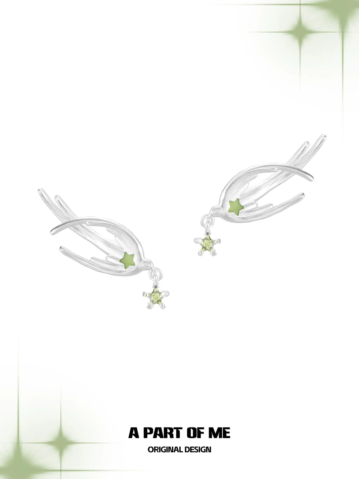 Winged Grace 925 Platinum Plating Stud Earrings™