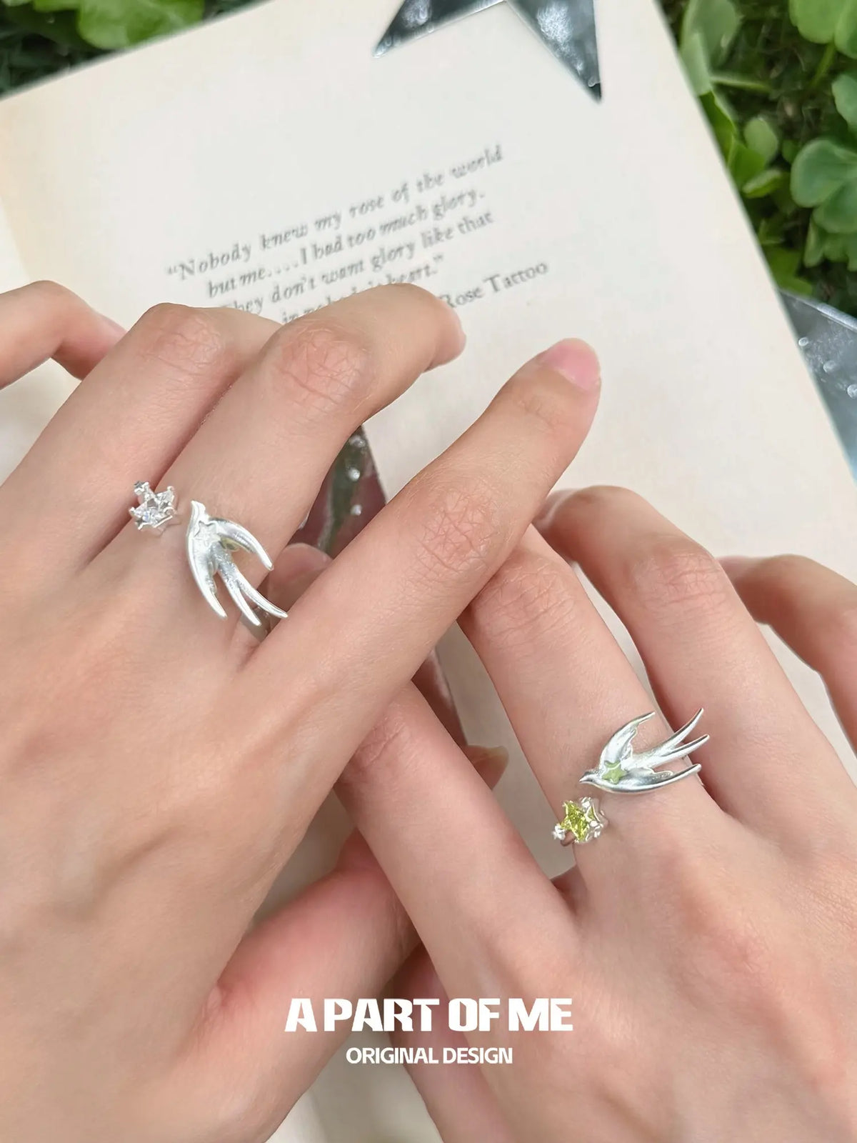 Winged Grace 925 Sterling Silver Flying Bird Zircon Adjustable Ring™