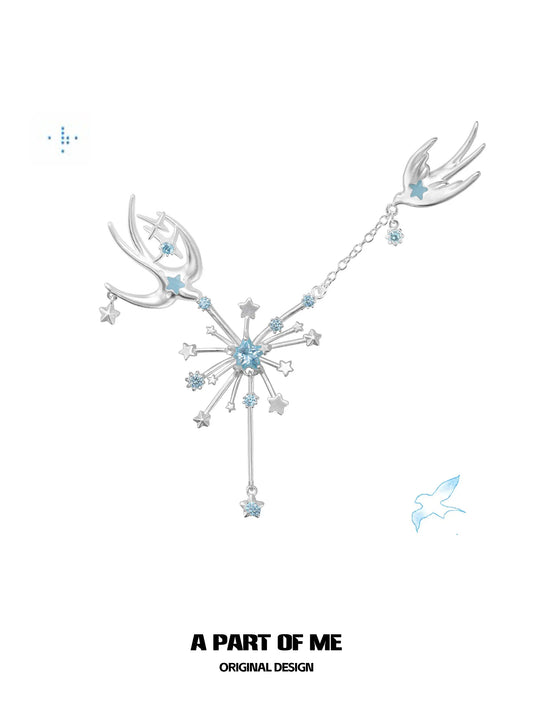 Winged Grace Platinum Plating Blue Bird Brooch™