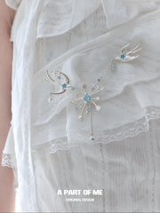 Winged Grace Platinum Plating Blue Bird Brooch™