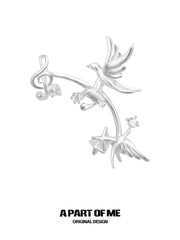 Winged Grace Platinum Plating Flying Bird Music Note Ear Cuff Ear Clip™